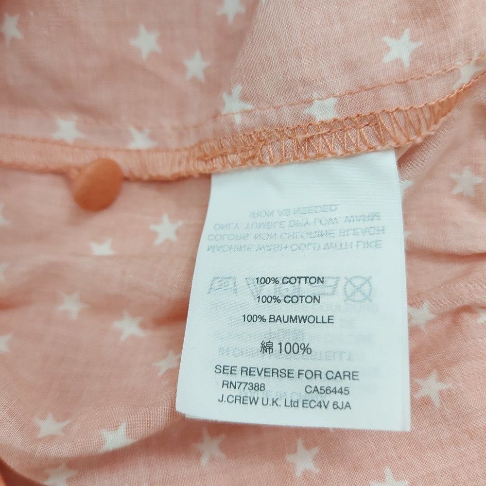 Madewell Wrap Blouse Womens Medium Peach Tie Front 3/4 Sleeve V-Neck Stars Boho - Picture 13 of 13